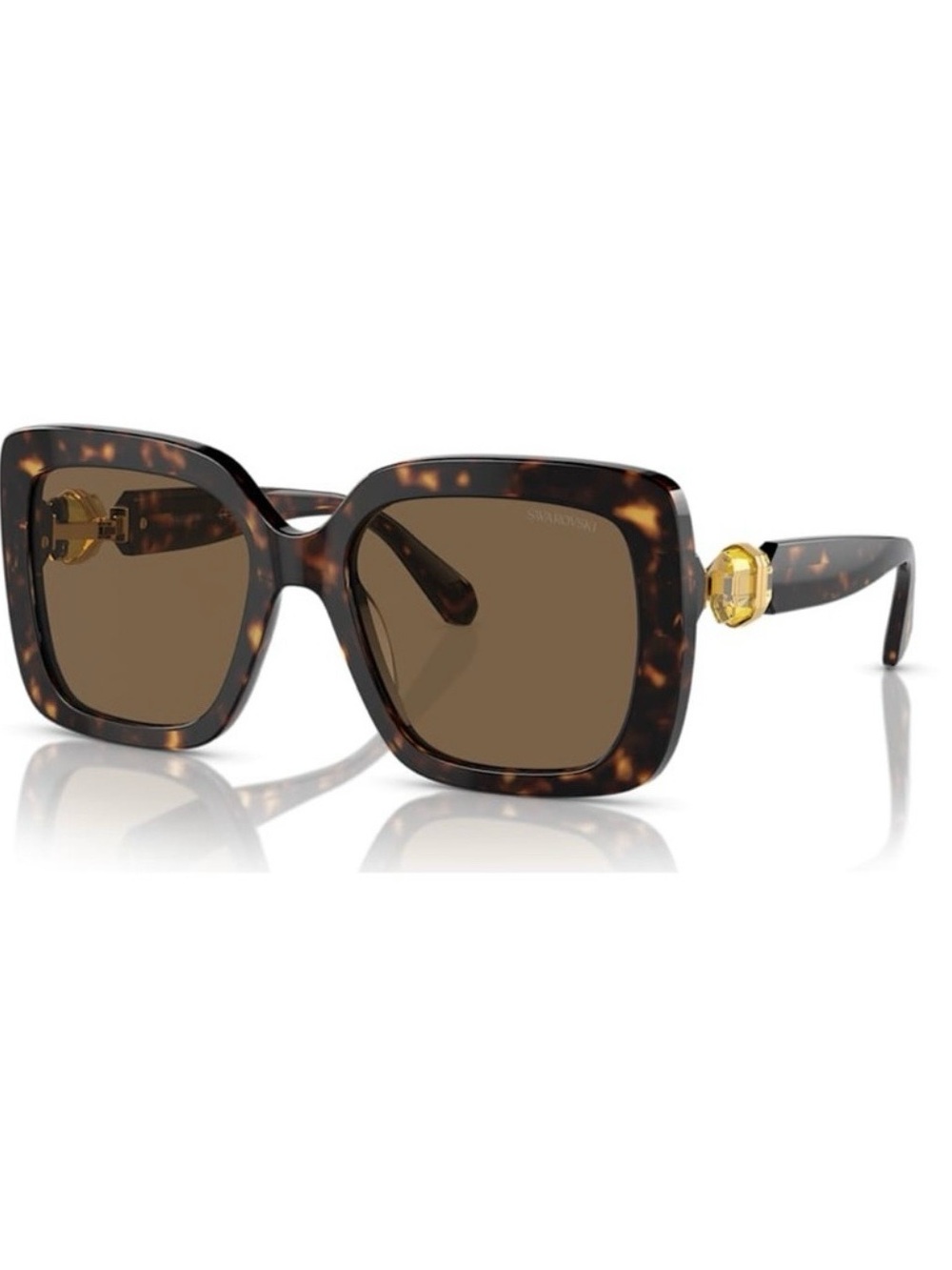 Swarovski Oversized Square Sunglasses in Brown and Gold